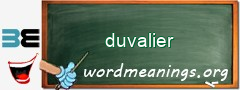 WordMeaning blackboard for duvalier